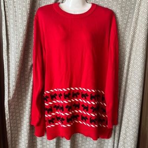 Modcloth Red white and black 2XL Scottie sweater!